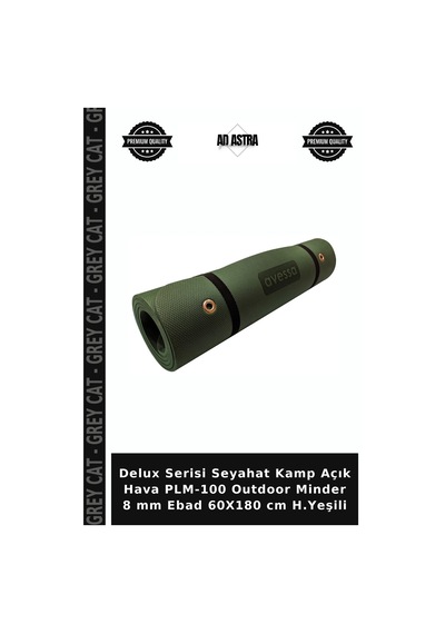 Delux Serisi Seyahat Kamp Açık Hava Plm-100 Outdoor Minder 8 Mm Ebad 60x180 Cm H.yeşili Yeşil
