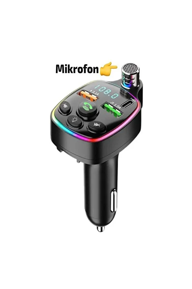 Şarj Özellikli Dijital Göstergeli Bluetooth Fm Transmitter Çakmaklık Yeni Nesil Ultra Dayanıklı