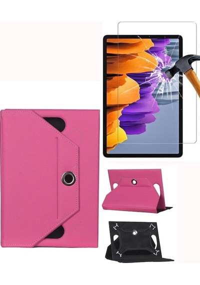 Lenovo P11 2nd Gen 11.5" Tb350fu Uyumlu Universal Dönerli Standlı Kılıf + Ekran Koruyucu Arka Kapak