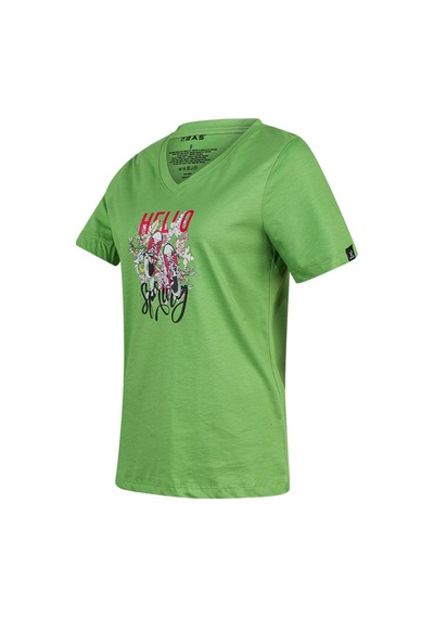 2as Alone Baskılı V Yaka Kadın T-shirt 402 Yeşil