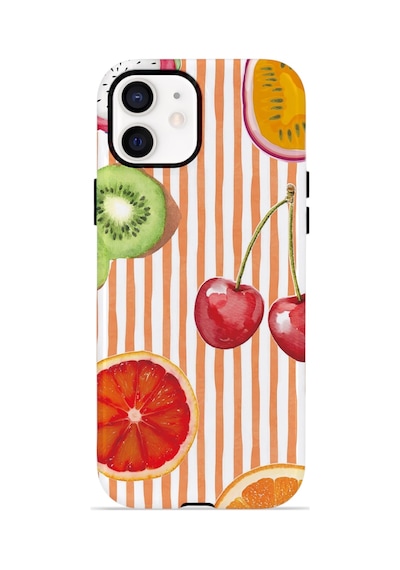 Apple iPhone Uyumlu 11 Vorian Çift Katmanlı Magsafe Kılıf Tutti Frutti Stripe