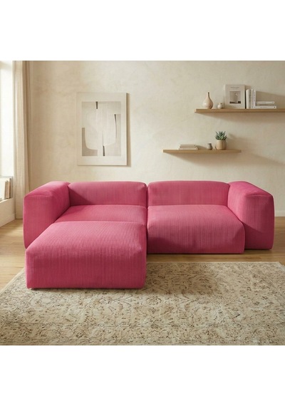 Relax Köşe Koltuk Takımı Sünger Koltuk Kanepe Divan Fuşya