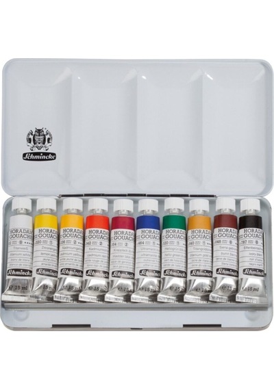 Schmincke : Guaj Boya Seti 10 X 15 Ml Metal Kutu