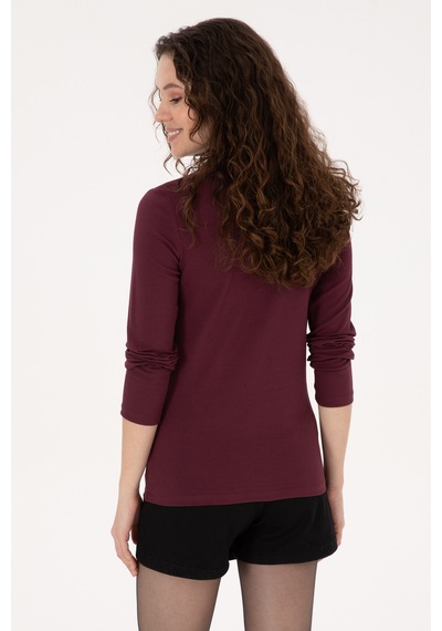 U.S. Polo Assn. Kadın Bordo Basic Polo Yaka Sweatshirt 50317627-VR177