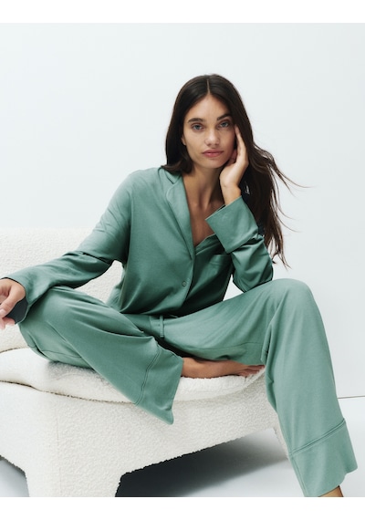 Marks & Spencer Pamuk Modal Karışımlı Pijama Takımı Yeşil