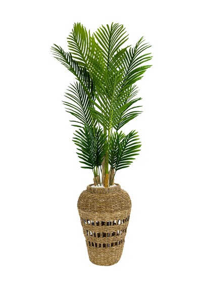 Biçiçek Yapay Areka Palmi̇yesi̇ 180 Cm İskandi̇nav Tarz Hasir Saksıda