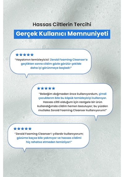 Kuru&hassas Ciltlere Hyalüronik Asit İçerikli Nemlendirici Temizleme Köpüğü Zeroıd Foaming Cleanser