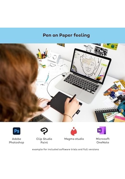 Wacom One Ctl-472-n Creative Pen Çizim Tableti, Usb, 3600 W, Baskıya Duyarlı Kalem, Siyah