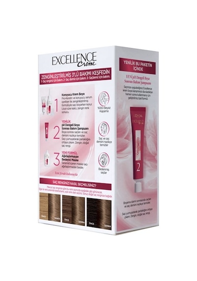 L'Oréal Paris Excellence Creme Saç Boyası 6.1 Küllü Açık Kahve