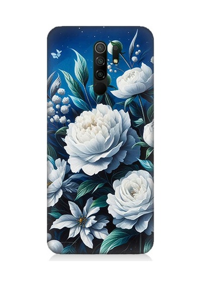 Xiaomi Redmi 9 Uyumlu Yıldız Gibi Açan Çiçekler Desenli Silikon Kılıf Çok Renkli