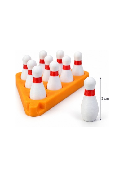 Mini Masaüstü Bowling Seti 30 Cm 10 Lobut Ve 3 Toplu Parmak Bowling Oyunu