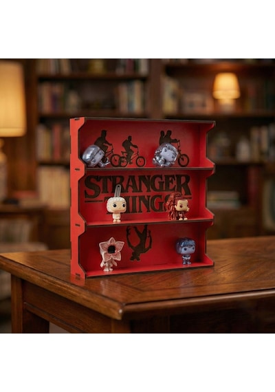 Dalyan Stranger Things Temalı Ahşap Figür Standı Koleksiyon Rafı -