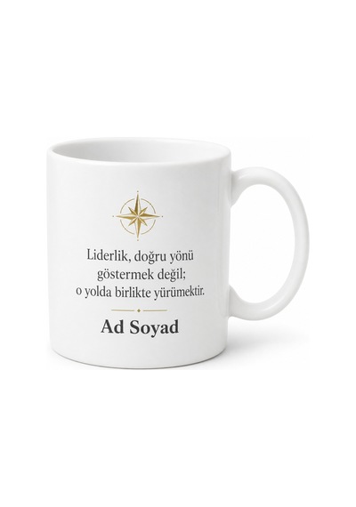 Kişiye Özel Yönetici Hediyesi Baskılı Kupa Bardak İsimli Hediye Beyaz / Çok Renkli