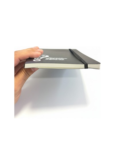 Defter Dayanıklı Lastikli Çizgili Defter Siyah