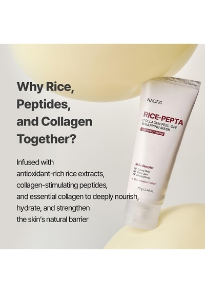 Rice Pepta Collagen Peel-off Wrapping Mask Peptit + Kolajen + Pirinç Özü Sıkılaştırıcı & Nemlendirici Jel Maske