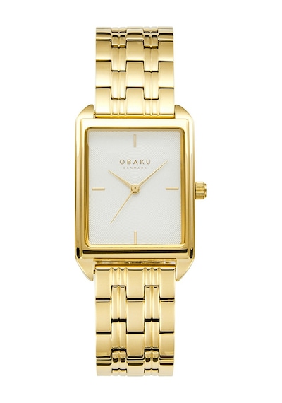 Obaku Denmark V293lxgısg Quartz Çelik Altın Rengi Beyaz Kadrab 24 Mm Kadın Kol Saati Altın