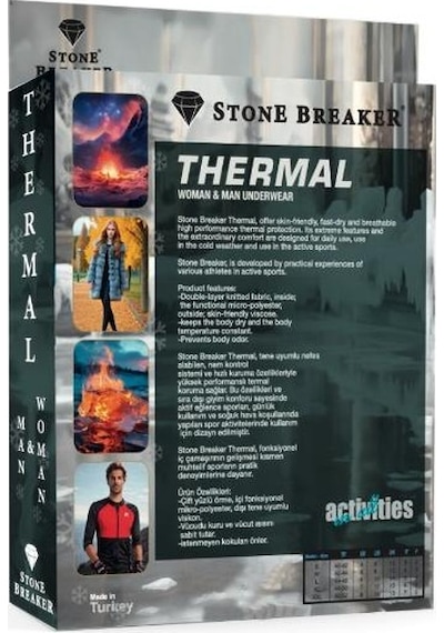 Stone Breaker Unisex Termal Tayt İçlik Siyah 001