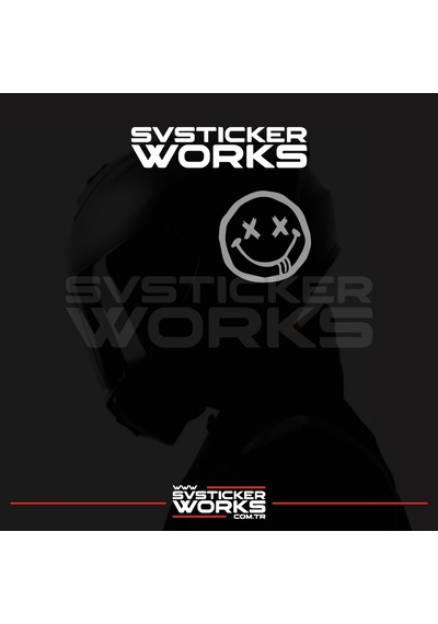 Smile Yazılı Kask Sticker Tüm Kasklar Uyumlu Tek Yön 1 Adet Gri