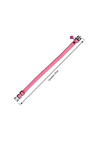 Neon Zilli Kedi Tasması Pembe Renk Boyun Tasma Ayarlı