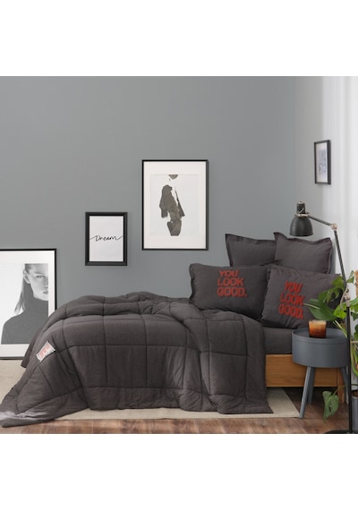 Karaca Home Motto Cotton Comfort Tek Kişilik Antrasit