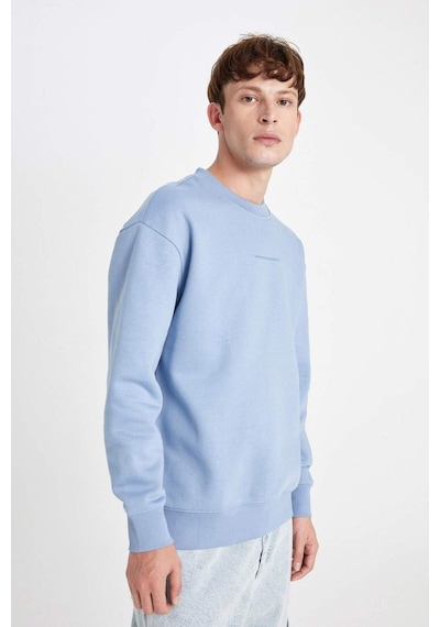 Defacto Boxy Fit Bisiklet Yaka Baskılı Sweatshirt X8282AZ24AUBE797 Mavi Defacto Boxy Fit Bisiklet Yaka Baskılı Sweatshirt X8282AZ24AUBE797 Mavi
