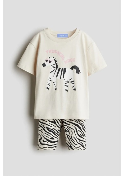 Poala Kids Zebra Tayt Takım Çok Renkli