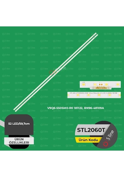 55" Samsung Uyumlu V9q6-550sm0-r0 181122, Bn96-48109a Tv Ledi
