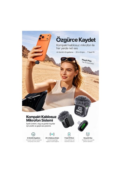 Kablosuz Yaka Mikrofonu Kh541