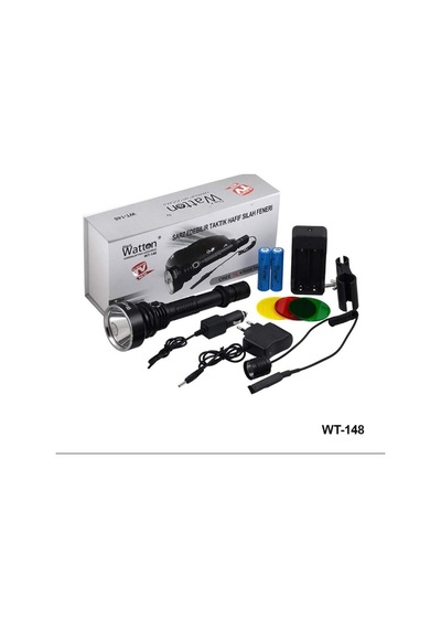 Watton Wt-148 T6 Avcı Şarjlı El Feneri Siyah