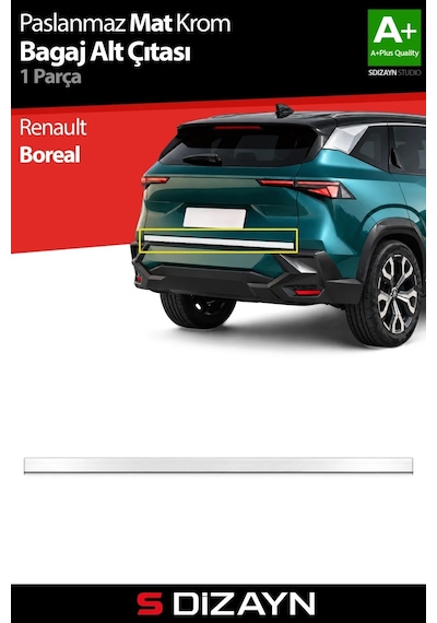 S-dizayn Renault Boreal Krom Bagaj Alt Çıtası Mat Krom 2025 Üzeri A+ Kalite
