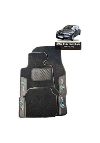 Oto Halı Paspas Seti Bmw 1 E82 Hatchback 2007 2013 Uyumlu Sport Kaymaz & Şık Tasarım