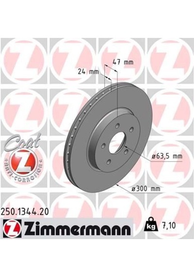Zımmermann On Fren Dısk Aynası Mondeo Iıı 00 07 Jaguar X Type 01 09 Olcu 300 24 5 Bıjon 250.1344.20 7s7j1125bb 1321488 C2s42667