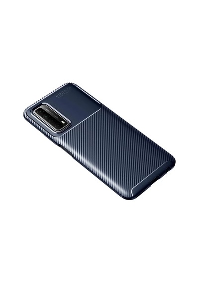 Newface Huawei P Smart 2021 Kılıf Auto Focus Karbon Kapak - Lacivert Belirtilmemiş