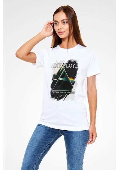Adrift Pink Floyd Baskılı Unisex Beyaz Tişört Beyaz
