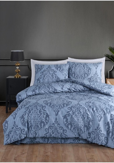 Eponj Home 2li Yastık Kılıfı Hitit Kombin Mavi Mavi