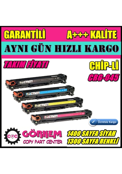 Canon Mf633Cdw / Mf635Cx / Lbp611Cn Crg-045 Uyumlu Toner Takım