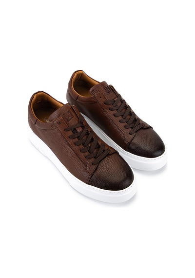Tamer Tanca Erkek Hakiki Deri Kahverengi Sneakers & Spor Ayakkabı 1212 2501 Erk Ayk Y26 Kahve Fltr