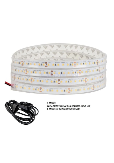 5 Metre 220v Tak Çalıştır Şerit Led