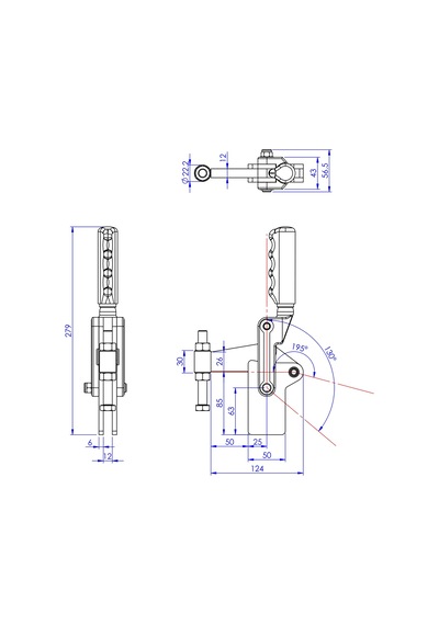 Goodhand Gh-71220 Ağır Hizmet Tipi Geçişli Kelepçe 1200 Kg Kapa