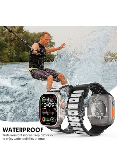 Apple Watch 11 10 9 8 7 6 Se Ultra Uyumlu 42 44 45 46 49mm Çift Renk Bakla Desen Hibrit Silikon Kordon Çok Renkli
