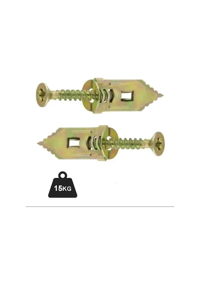 Kalite 5 Adet - 28mm Çelik Alçıpan Dübel Paslanmaz Jilet Tip Korniş Dübeli Kolay Montaj
