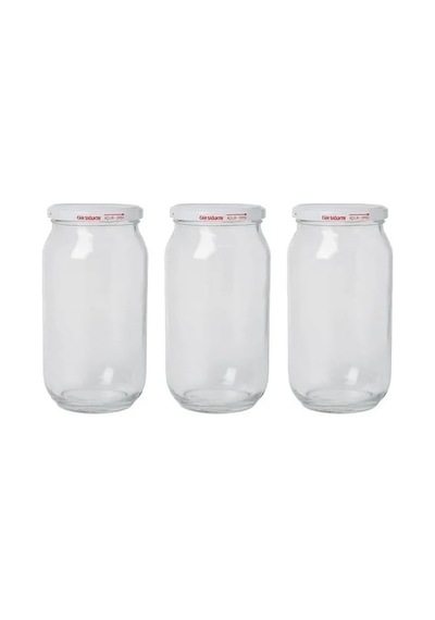 3 Adet 1000 Ml Metal Beyaz Konserve Kapaklı Şeffaf Paşabahçe Menemen Turşuluk Cam Kavanoz Diğer