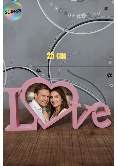 Hediyelik 3 Boyutlu Kalpli Love Çerçeve Masa Üstü Biblo Obje 3d Filamet 1 Adet