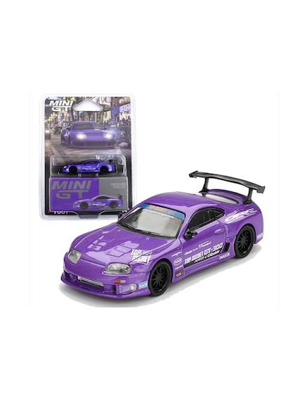 Mini Gt 1/64 Toyota Supra A80 Top Secret Gt-300 Top Secret Purple - Blister Paket Mgt01067-bl Mor