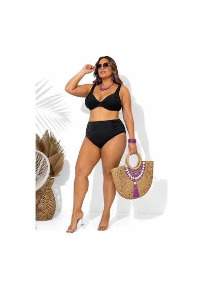 Büyük Beden Balenli Kapsız Ayarlanabilir Askılı Toparlayıcı Yüksek Bel Kadın Bikini Takım Siyah Büyük Beden Balenli Kapsız Ayarlanabilir Askılı Toparlayıcı Yüksek Bel Kadın Bikini Takım Siyah