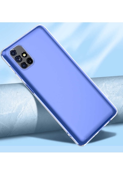 Galaxy Uyumlu M51 Kılıf Tchs Kamera Korumalı Süper Silikon Kapak - Renksiz Renksiz