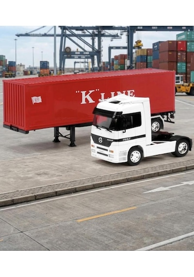 Welly 1:32 Ölçekli Lisanslı Orjinal Mercedes-benz Actros Dorseli Koleksiyonluk Model Oyuncak Tır Beyaz - Kırmızı Welly 1:32 Ölçekli Lisanslı Orjinal Mercedes-benz Actros Dorseli Koleksiyonluk Model Oyuncak Tır Beyaz - Kırmızı