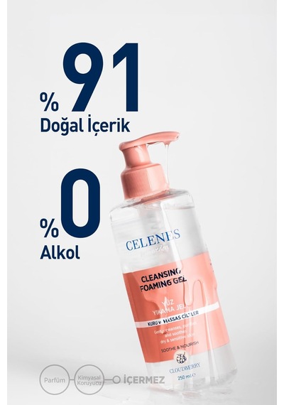 Celenes Cloudberry Köpüren Yüz Yıkama Jeli Kuru Ve Hassas Ciltler 250 Ml