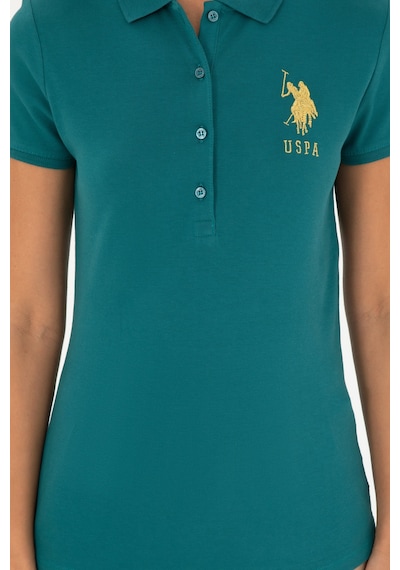 U.S. Polo Assn. Kadın Koyu Yeşil Basic Polo Yaka Tişört 50280071-VR101