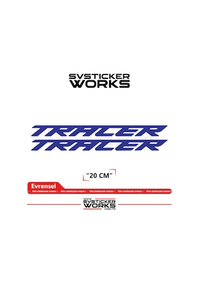 Yamaha Tracer 7 / 9 / Gt Uyumlu Yazı Sticker Yüksek Kalite Özel Kesim Folyo 2'li Set Lacivert